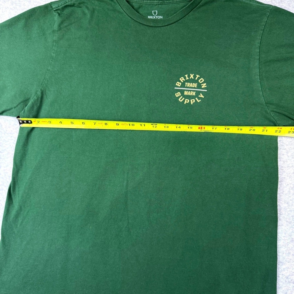 Brixton Supply Mens XL Green Graphic T-Shirt Skate Streetwear 100% Cotton - Picture 6 of 7